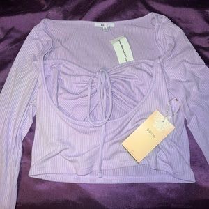 Light purple crop top from Mystique Boutique